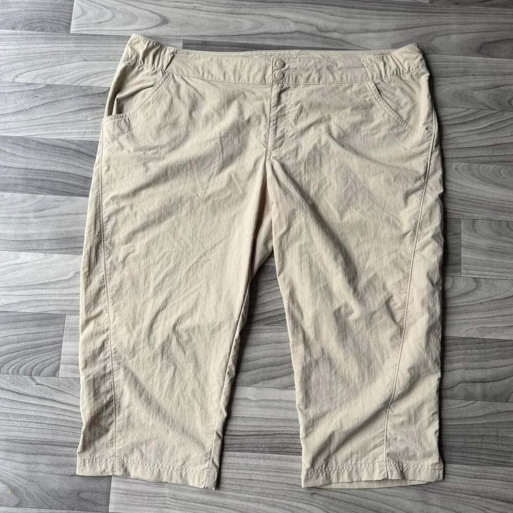 Columbia Capri Hiking Shorts Size XL Khaki Y2K Outdoor PFG